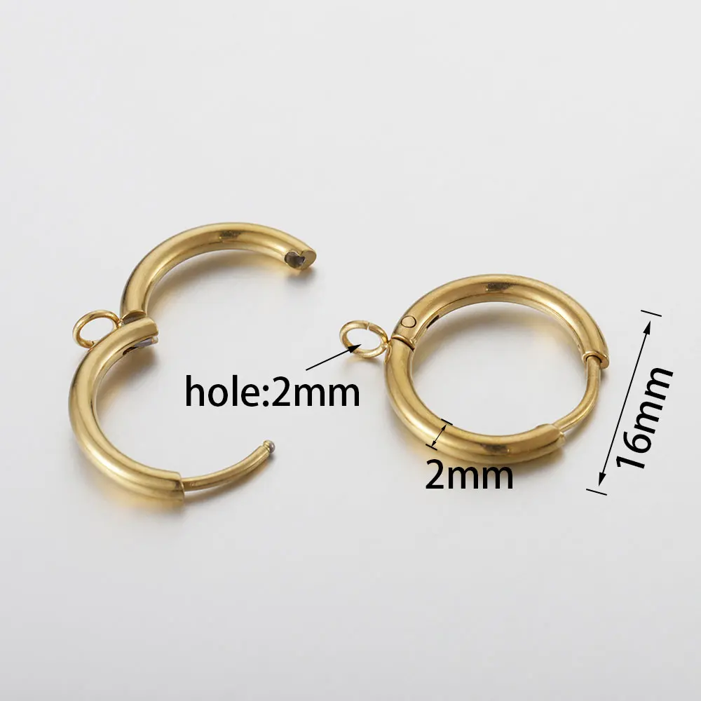 MINGXUAN 10pcs Gold Stainless Steel Earring Hook with Loop Ear Post Jump Ring French Earrings Earwire for Jewelry Making DIY