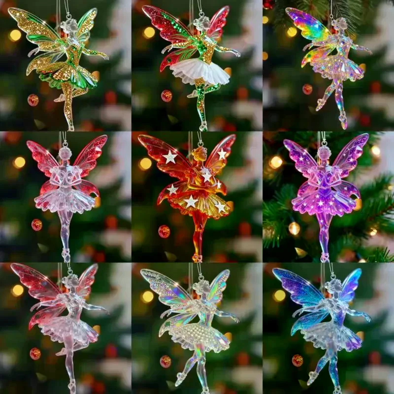 Colgantes Acrílicos 2D Brillantes, Simulación De Bailarina, Colgantes De Árbol De Navidad, Adornos Decorativos Para Espejo Retrovisor De Coche — -30%, $0.22 Coupon, from $0.50 – 30% descuento – €0.50