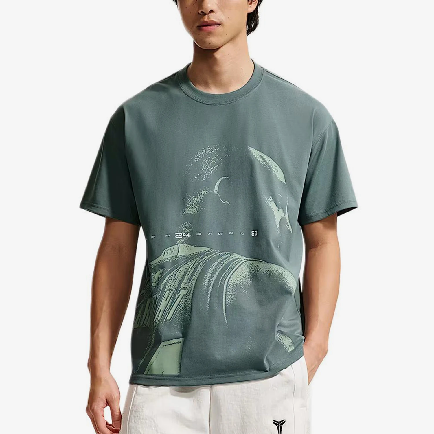 Nike genuine Kobe new men's gray green quick drying basketball short sleeved T-shirt IQ2377-382