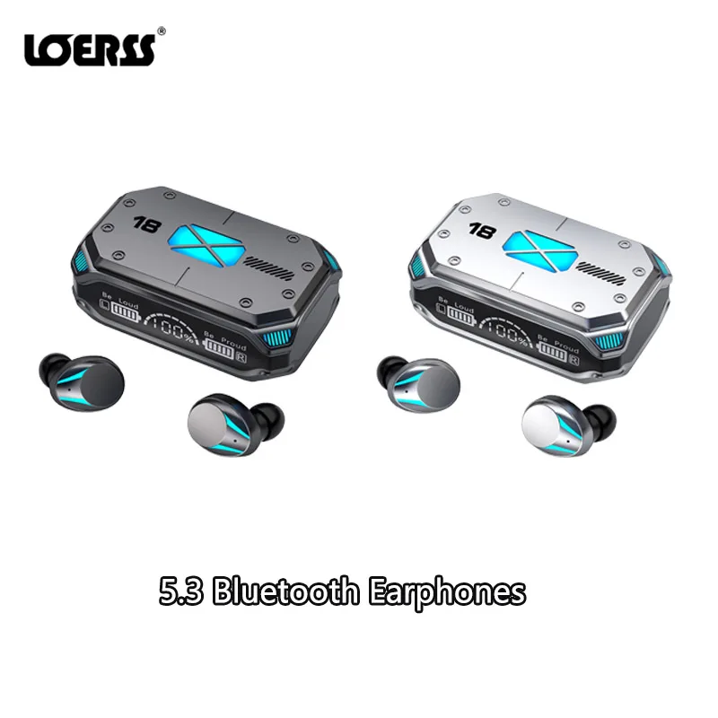 

LOERSS 5.3 Bluetooth Headphones TWS Stereo Headsets Touch Control Waterproof Earbuds Noise Reduction Earphones with Microphone