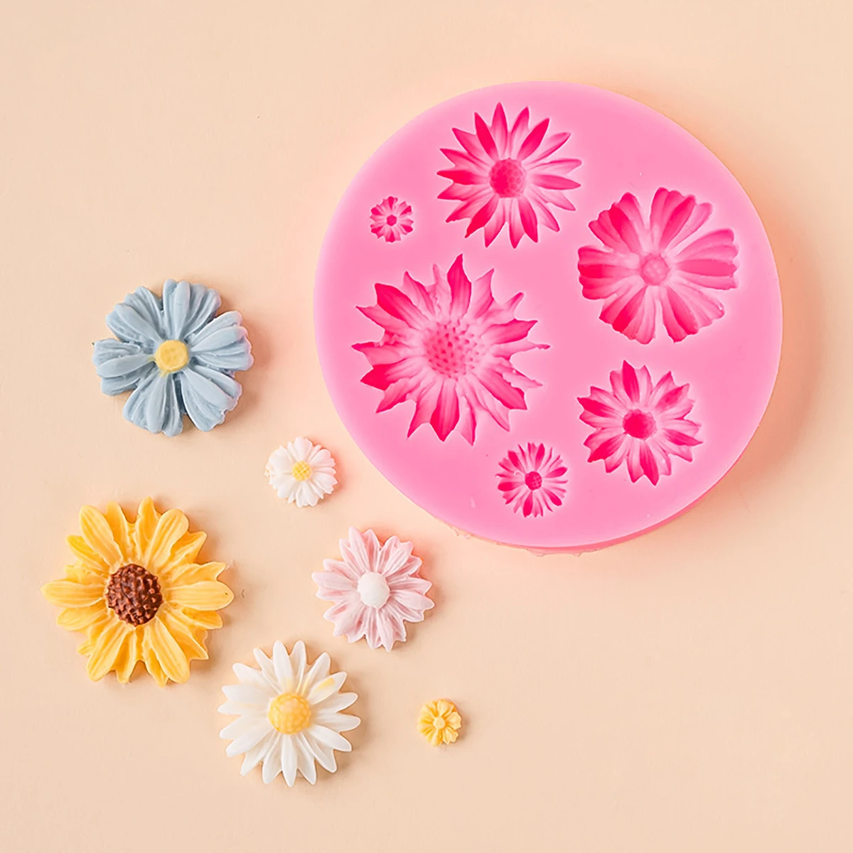 3D Flower Silicone Mold Daisy Sun Flower Cake Candy Chocolate Sugarcraft Ice Pastry Baking Tool Fondant Cake Decoration Mould