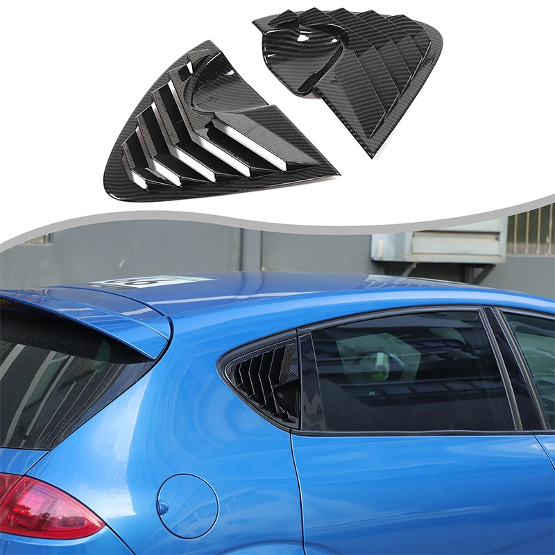 Rear Quarter Window Louvers Rear Side Shutter Deflector Trim Sticker Rear Window Vent Louver Trim For SEAT Leon MK2 1P 2006-2012