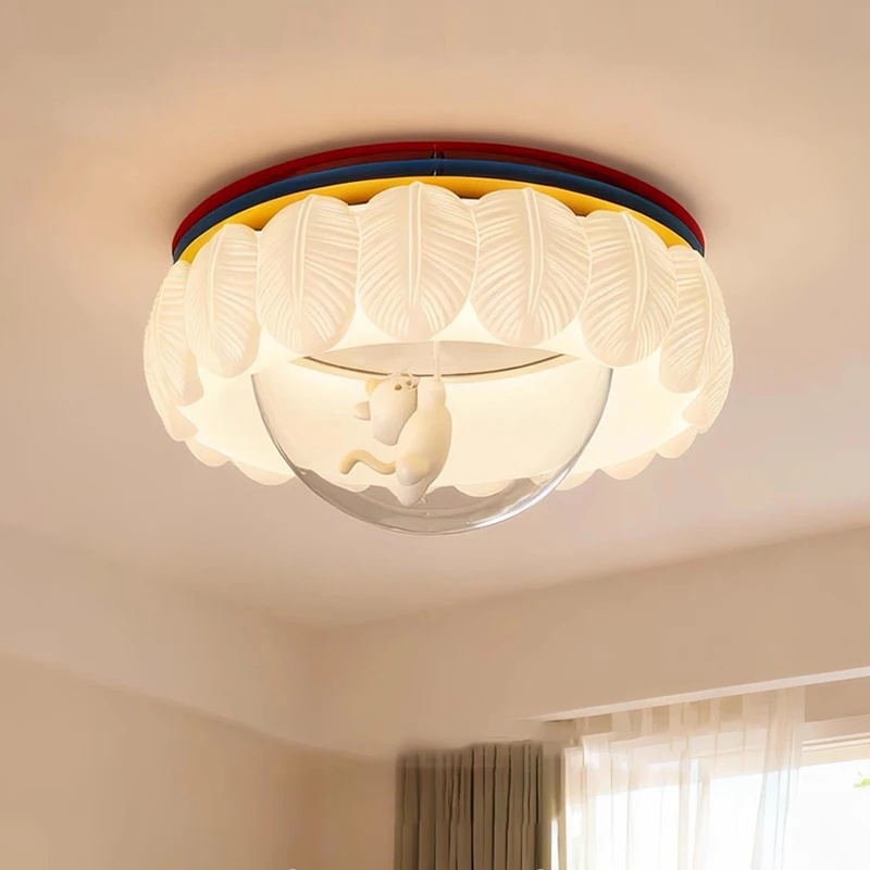 Children's Room Ceiling Lights Memphis Style Feather Cloud Lamp LED Warm Princess Room Baby Room Girl Boy Bedroom Ceiling Lamps