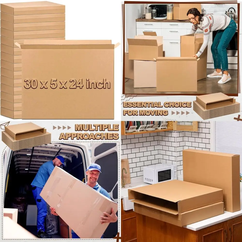 

15-Pack Side Loading Cardboard Boxes for Moving, Storing, and Shipping, Suitable for TVs, Pictures, and Artwork