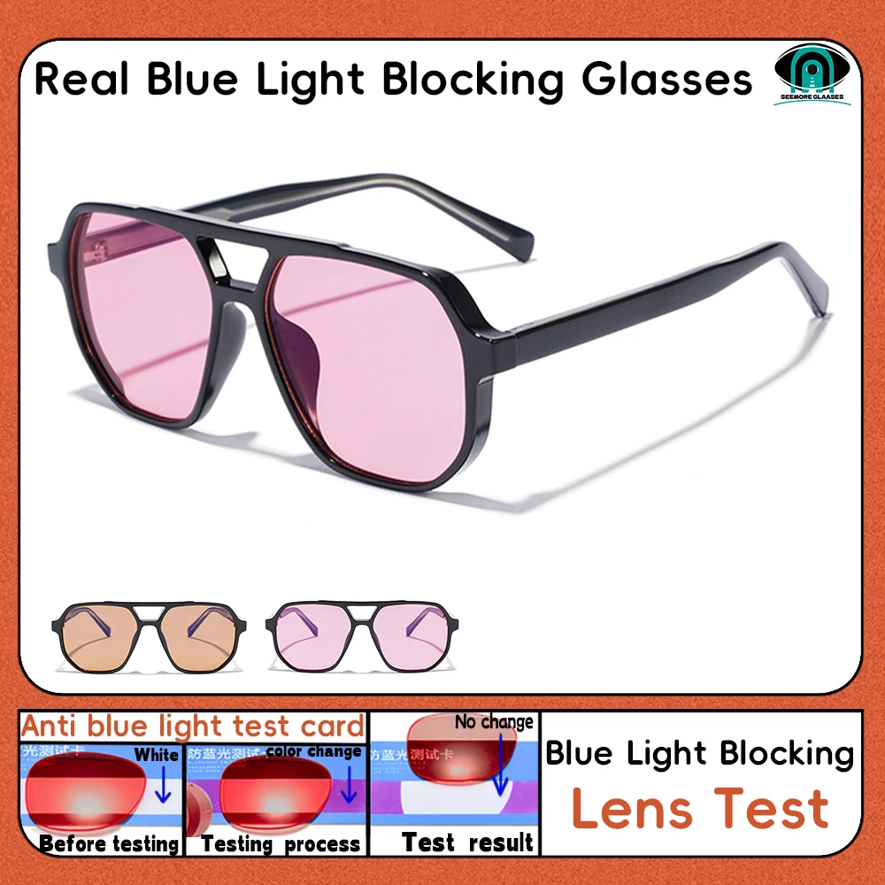 Pink Blue Light Blocking Glasses UV400 Protection for Computer Gaming Sleep Reduce Eye Strain Men Women