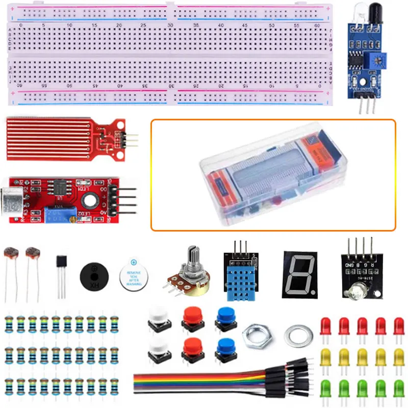 For R3 Basic Kit Components Experimental Accessory Parts 830 Hole Breadboard Potentiometer Resistor led Dupont Wire DHT11 Kit image 2