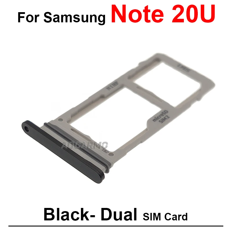 Black Silver Gold For Samsung Galaxy Note 20 Ultra Note20U Single Dual Sim Tray Card Holder Socket Slot Repair Replacement Parts