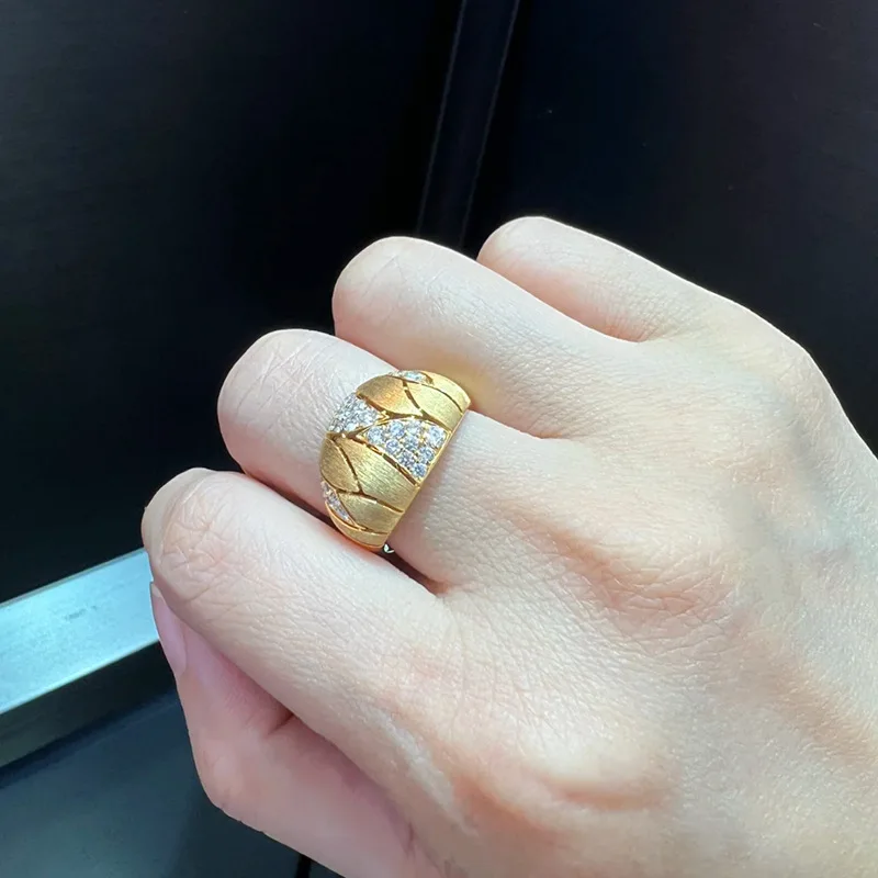 

Винтажное антикварное золотое кольцо с инкрустацией бриллиантами, новое классическое модное кольцо для женщин, изысканные ювелирные изделия для банкета, подарки