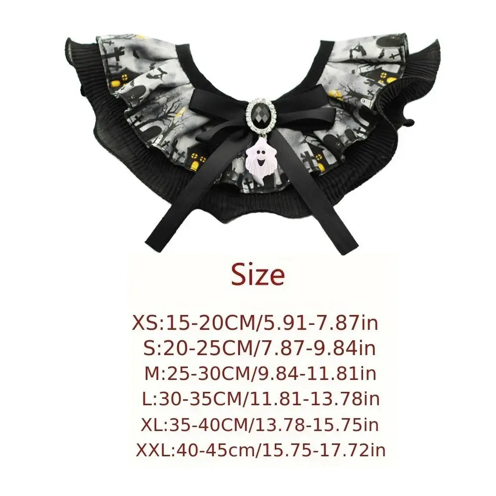 Creative Pet Halloween Lace Collar Bell with Sound Adjustable Cat Dog Ghost Necklace Cute Exquisite Pet Bib Scarf Puppy view 6