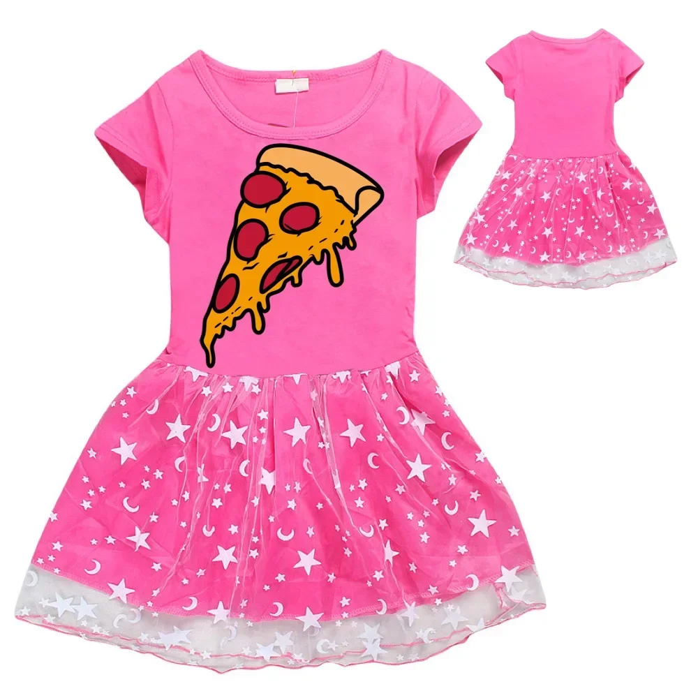 Camiseta plisada con dibujo de remolino c para niña, vestido de princesa, ropa de fiesta de cumpleaños, Verano