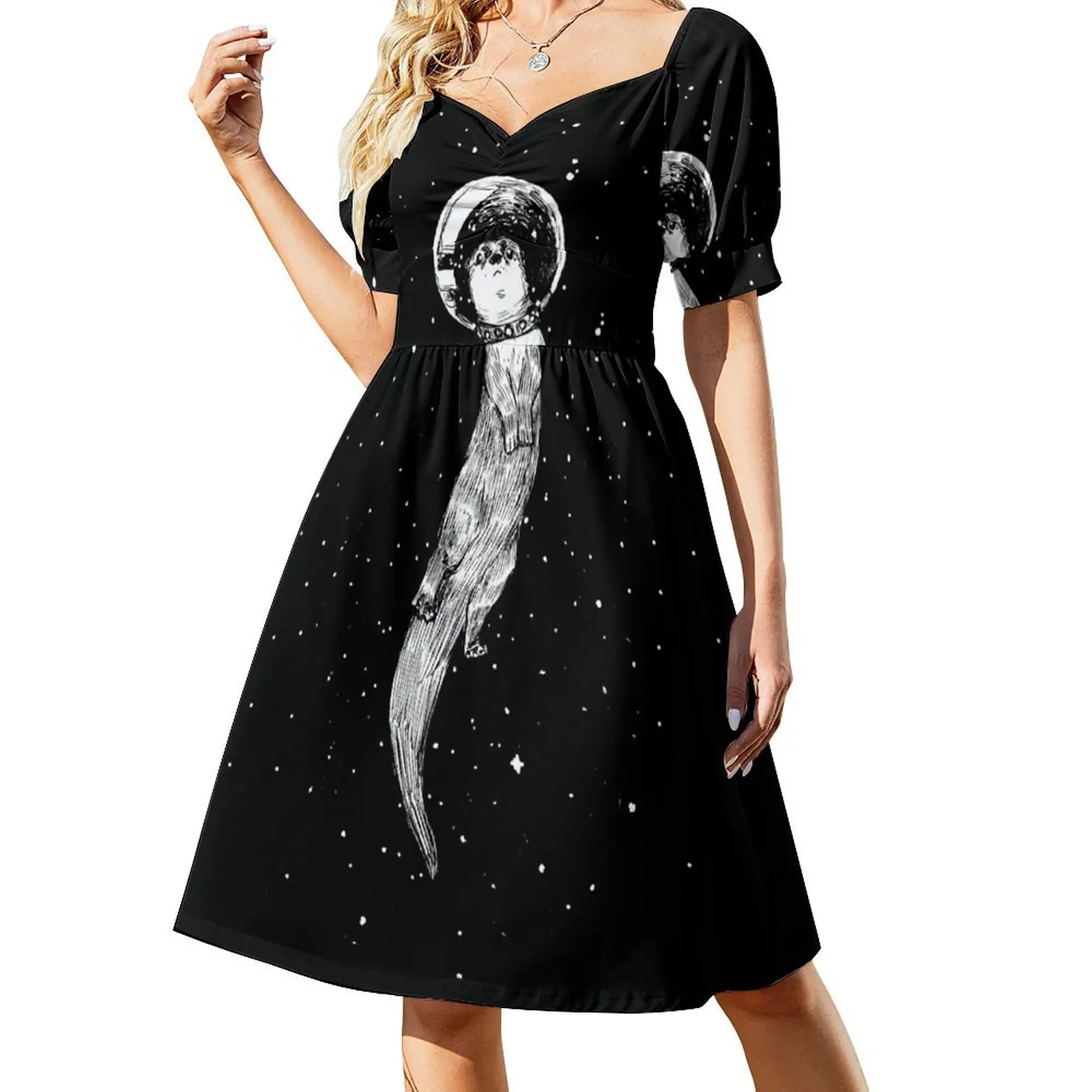 

Drifting in Otter Space (best for color) Short Sleeved Dress summer dresses Dresses gala Dress