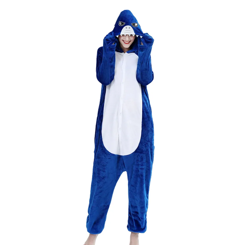 

Animal Blue Shark Kigurumi Unisex Adults Onesies Pajamas Women Jumpsuit Men Home Wear