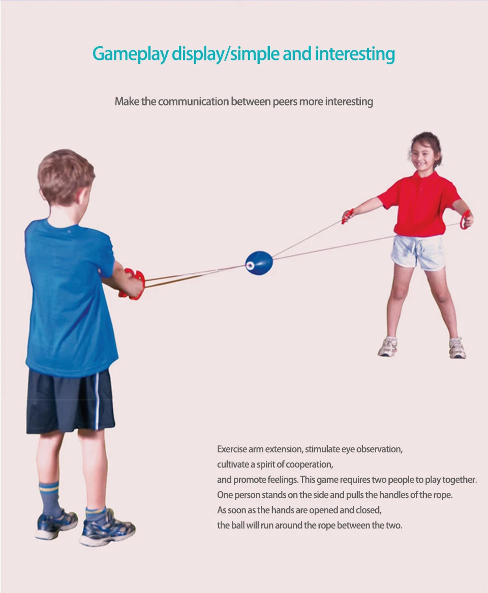 Kinder Outdoor Interaktive Ziehen Elastische Geschwindigkeit Bälle Spaß Kollision Sensorische Ausbildung Sport Spiele Spielzeug Für Kinder Erwachsene Geschenk – Detail 4
