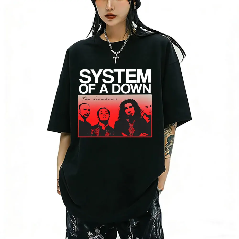Limited System of A Down Graphic T-shirt Men Women Clothing Retro Rock Metal Oversized T Shirts Male Casual Gothic Punk T-shirts