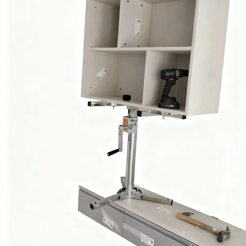 Hand Crank Double Rod Mobile Lifter Quick Installation Sturdy Support Bracket for Wall Cabinet Woodworking Auxiliary Hand Tool view 2