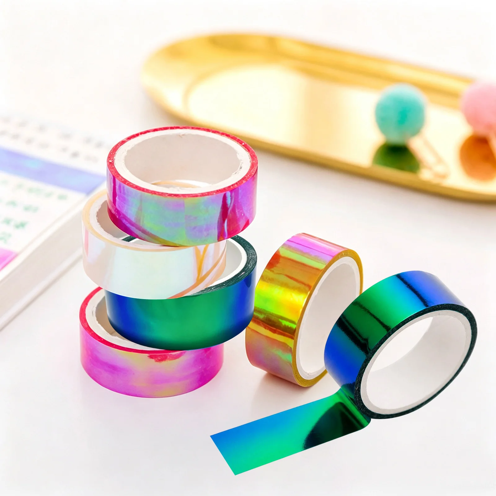 Laser Glitter Washi Tape Decorative Adhesive Masking Scrapbooking Girl Album Stationery Tape stationery stickers photo Diary
