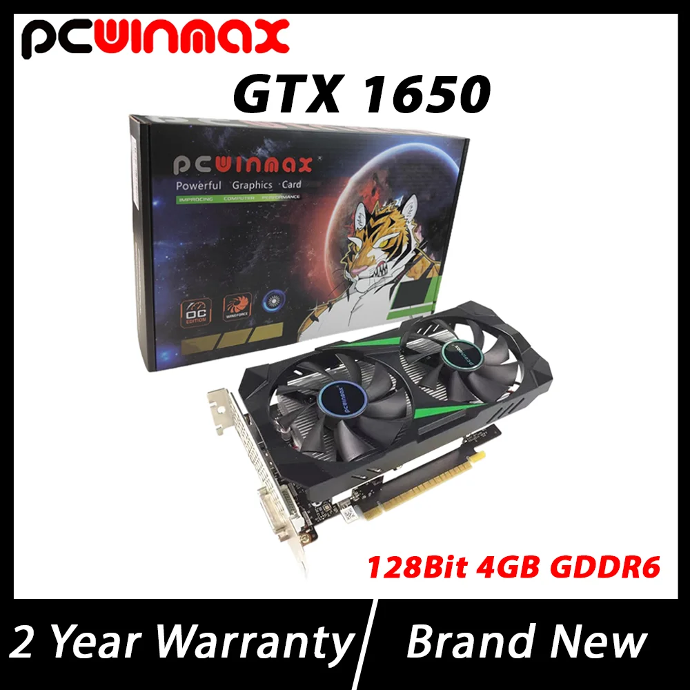 

PCWINMAX GTX 1650 4GB GDDR6 128BIT Original Gaming GPU Graphics Card Dual Fan GTX1650 Placa de Video for Desktop PC