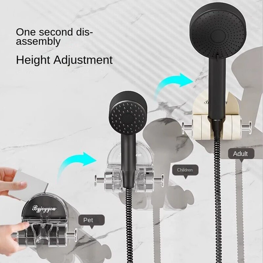 1Pcs Suction Cup Shower Head Holder Replacement Hand Shower Bracket Adjustable Multi Angle Rotation Shower Bracket For Bathroom