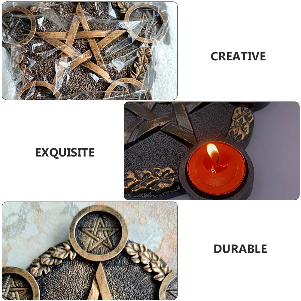 

Pentacle Star Candleholder Exquisite Desktop Decorative Stand Sacrifice Prop Creative Base Star ing Ornament