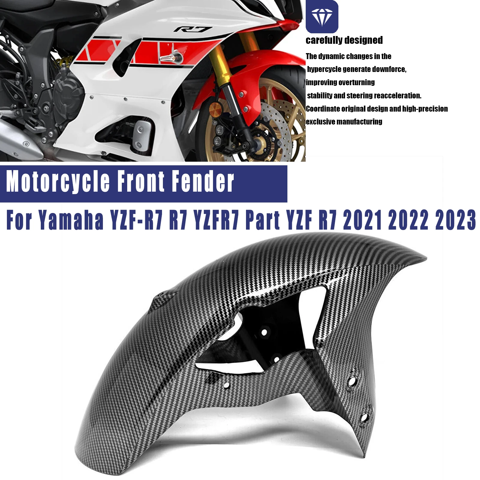 For Yamaha YZF-R7 R7 YZFR7 Part YZF R7 2021 2022 2023 Motorcycle Front Wheel Fender Mudguard Mudflap Splash Mud ABS Guard Cover