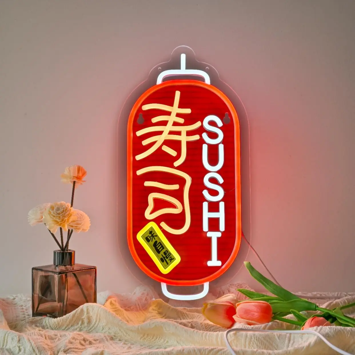 السوشي الياباني النيون تسجيل أضواء النيون لمطعم بار حانة الأعمال المطبخ رجل الكهف ديكور جماليات رسم الهدايا المشاهير
