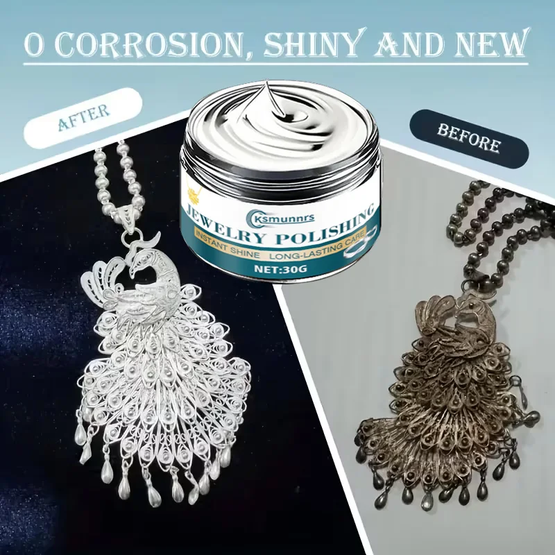 

Jewelry Polishing Cream Restorer for Golden And Silvery Metals - Enhances Luster in Bracelets Necklaces Diamond Rings Earrings