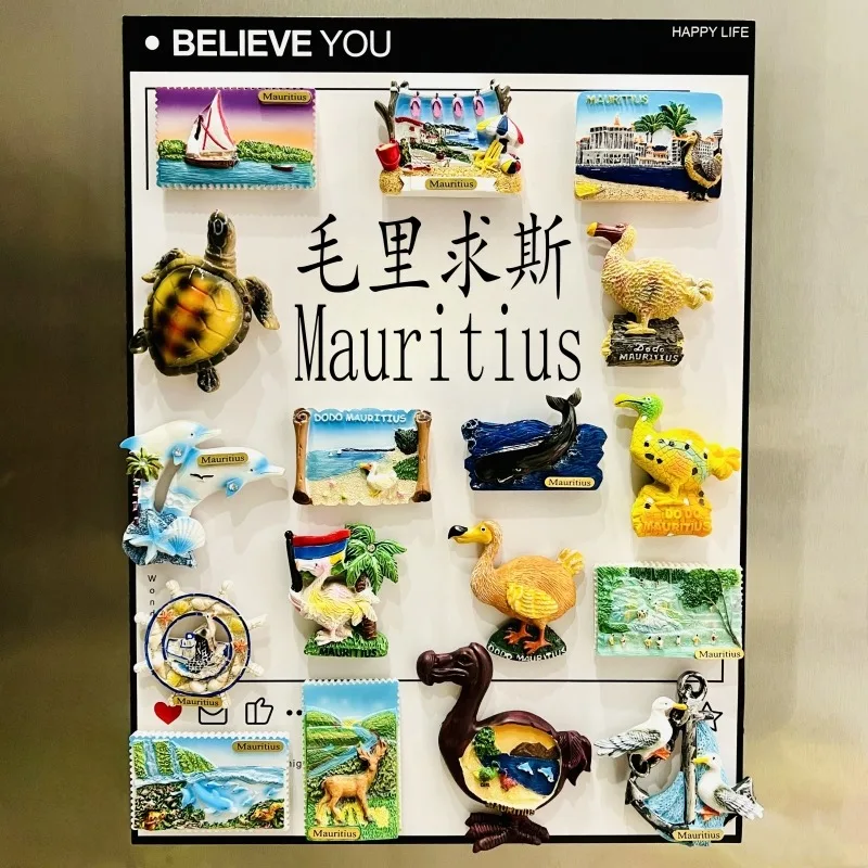Mauritius 3D Fridge Magnets Tourism Souvenir Resin Refrigerator Magnets Sticker Collection Handicraft Gift Decoration Articles