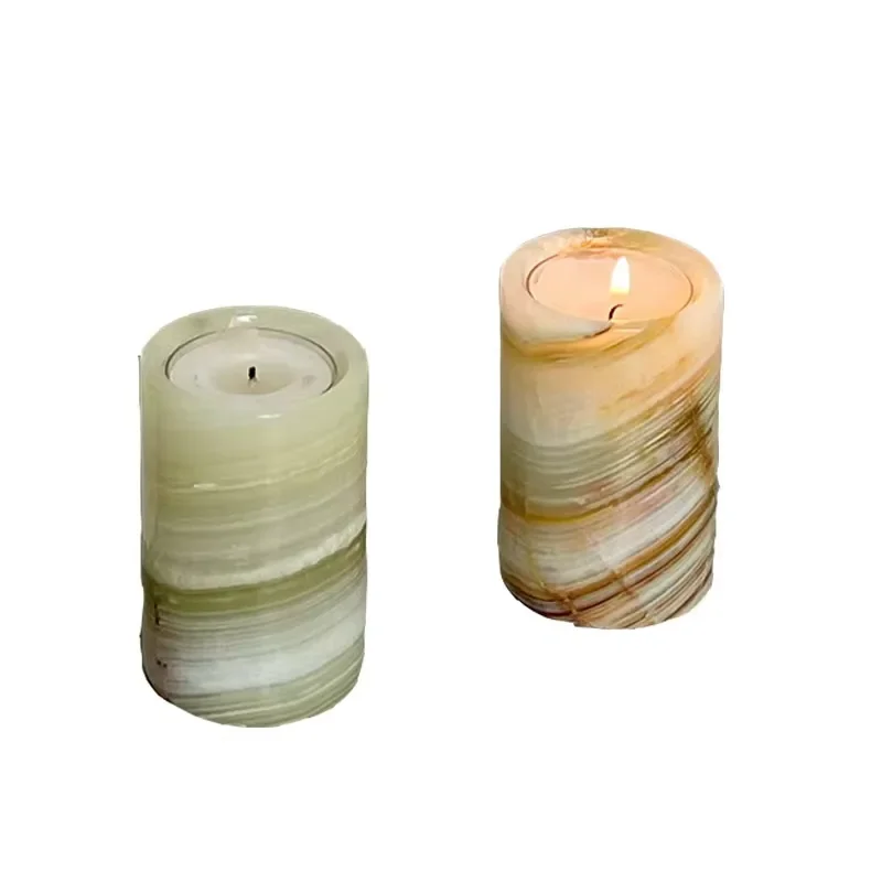 SAIDKOCC 3x3x6cm wholesale custom natural jadeite candlestick Christmas home decoration cylinder necklace ring storage 5