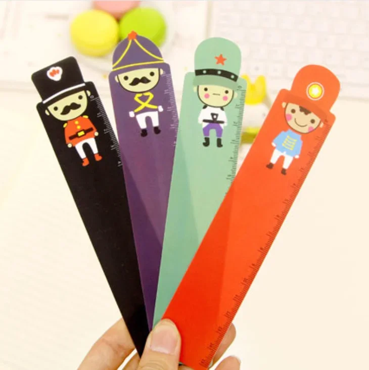 1pcs/lot New Kawaii Cartoon Soldier Doll series Ruler bookmark 15 CM straight ruler school office supplies