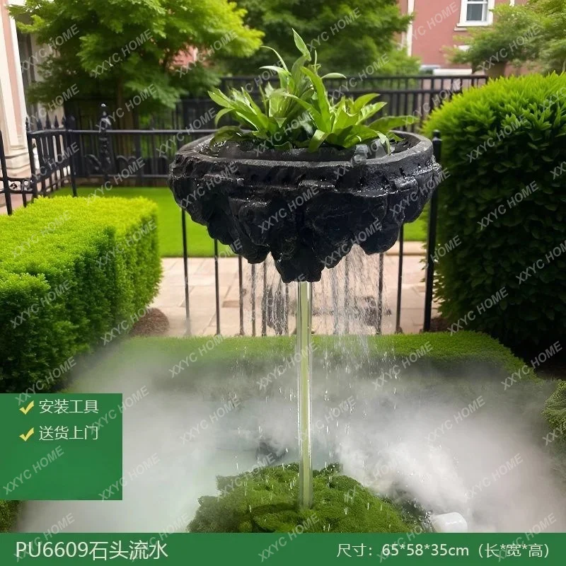 DDNew Chinese-style simple simulation art decoration flowing water landscape ornament hall, villa clubhouse