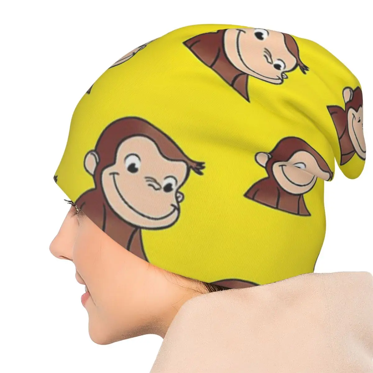 الغريبة جورج Skullies قبعة صغيرة دافئة الخريف الشتاء في الهواء الطلق قبعة محبوك قبعات بونيه للرجال النساء الكبار