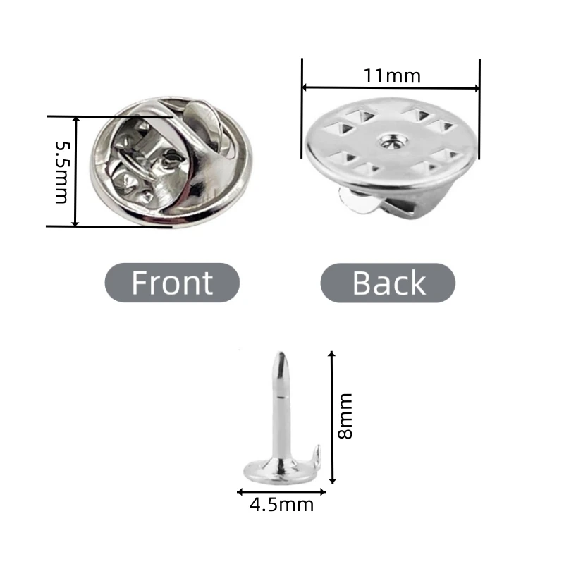 50Pcs Butterfly Clasp Metal Brooch Pin Back Squeeze Badge Holder Clutch Care Cap For DIY Craft Material Ornament Making Supplies - view 2