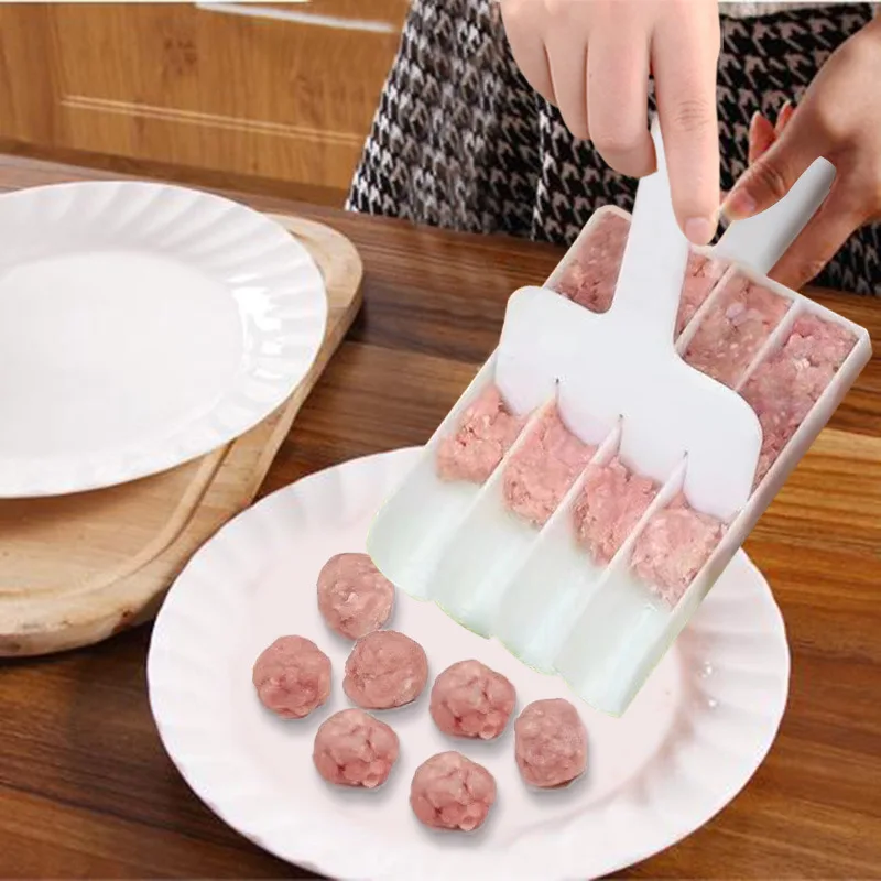 Creative Kitchen Meatball Maker,2024 Meat Baller Spoon with Cutting Spade,DIY Meatball Making Set,Home Cooking Tools Ustensiles