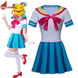 Giffany Cosplay Costume Students School Uniform College Girls Dress Women's Short-Sleeved Top and JK Skirt Suit