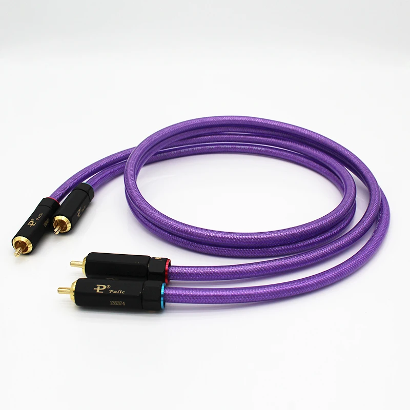 New Van Den Hul RCA Cable Silver Plated Conductor  2RCA to 2RCA Male Audio Cable Hi-end CD Amplifier Interconnect RCA Cable