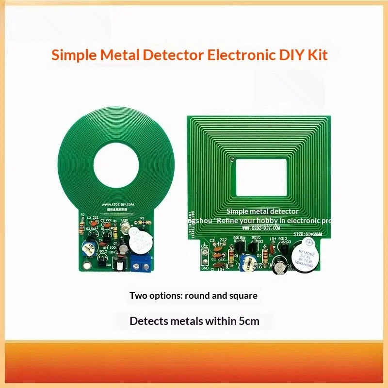 Simple Metal Detector Kit, Metal Detector Circuit Board Soldering Practice Electronic Fabrication DIY Parts