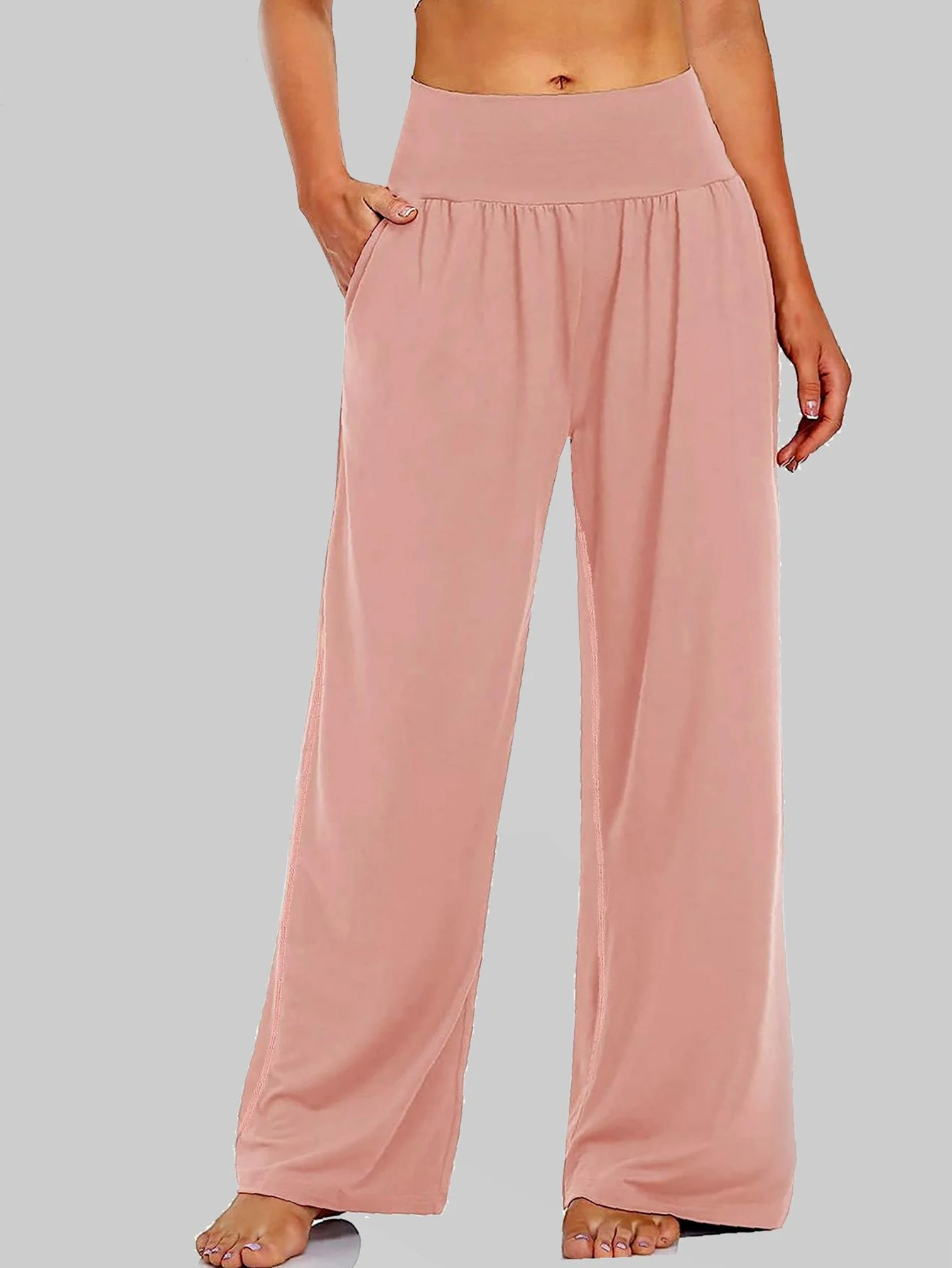 

Women'S Stylish High-Waisted Pleated Wide-Leg Sports Pants - Versatile Casual Trousers Suitable for Daily Outings, Exercise, And