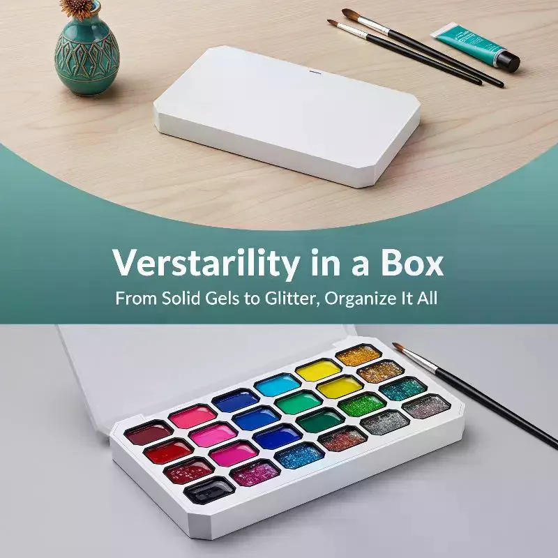1Pcs Empty Magnetic Packaging Box 24 Grids For Nail Manicure DIY Fast Painting Gel Solid UV Varnishes Ombre Gel Nail Polish - view 6