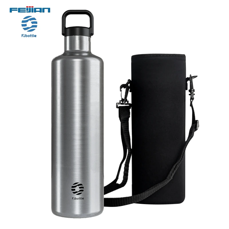 

FEIJIAN 1750 мл термос термос из нержавеющей стали спортивная изолированная бутылка для воды герметичная с портативной тканевой сумкой
