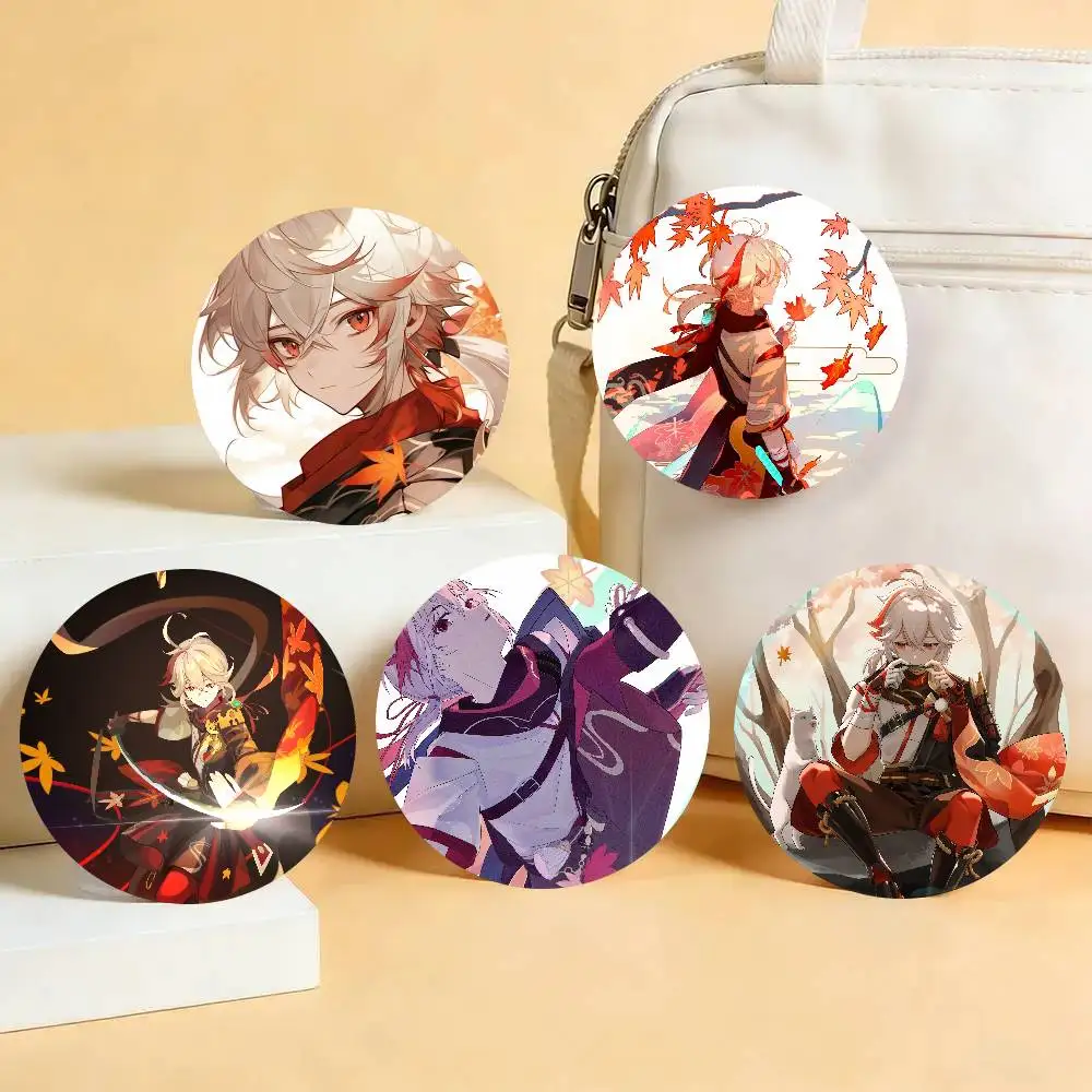 Genshin Impact Kaedehara Kazuha Badge Tinplate Meme Round Brooch For Hat Bag Creative Lapel Jewelry Accessories Gifts