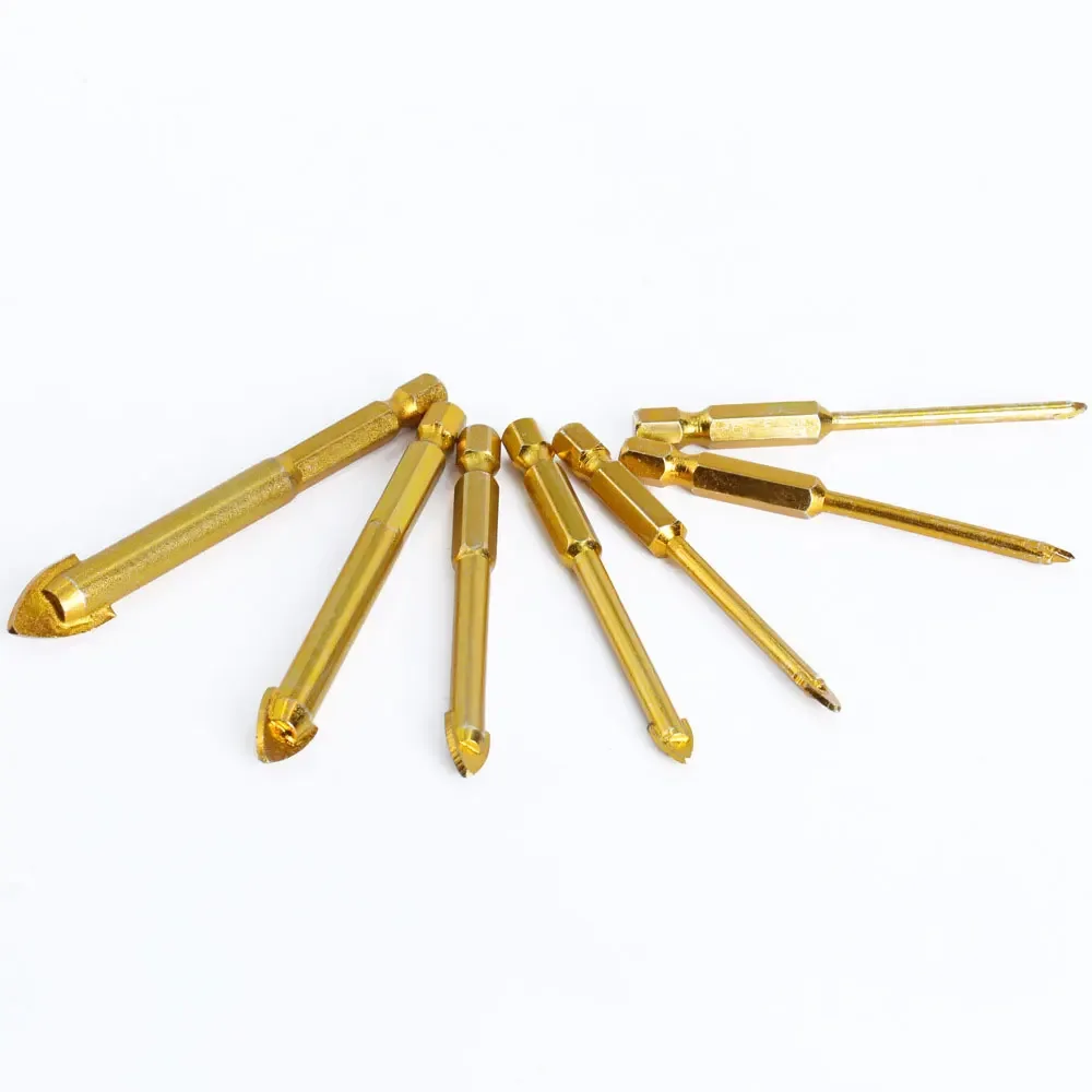 Binoax 5Pcs Glass Drill Bits Set Ceramic Tile Cutter 1/4" Hex Shank 3/4/6/8/10mm