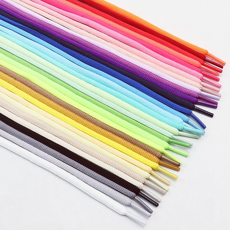 New 1 Pair Half Round High Quality Shoelaces 5mm Width Solid Color Shoelace Sneaker Classic Shoe Laces 100/120/140/160cm