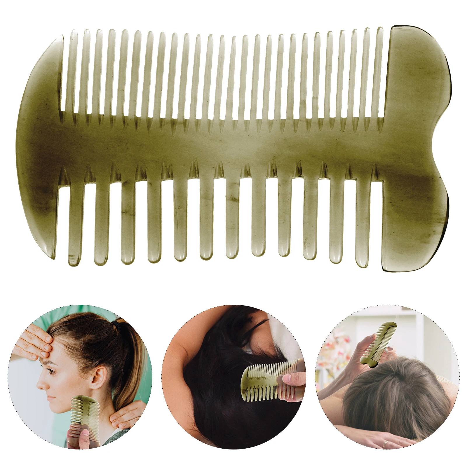 

Premium Double-Sided Massage Comb Ox Horn Hair Care Scalp Stimulator Lightweight Durable Anti-Static Portable Travel Gift For