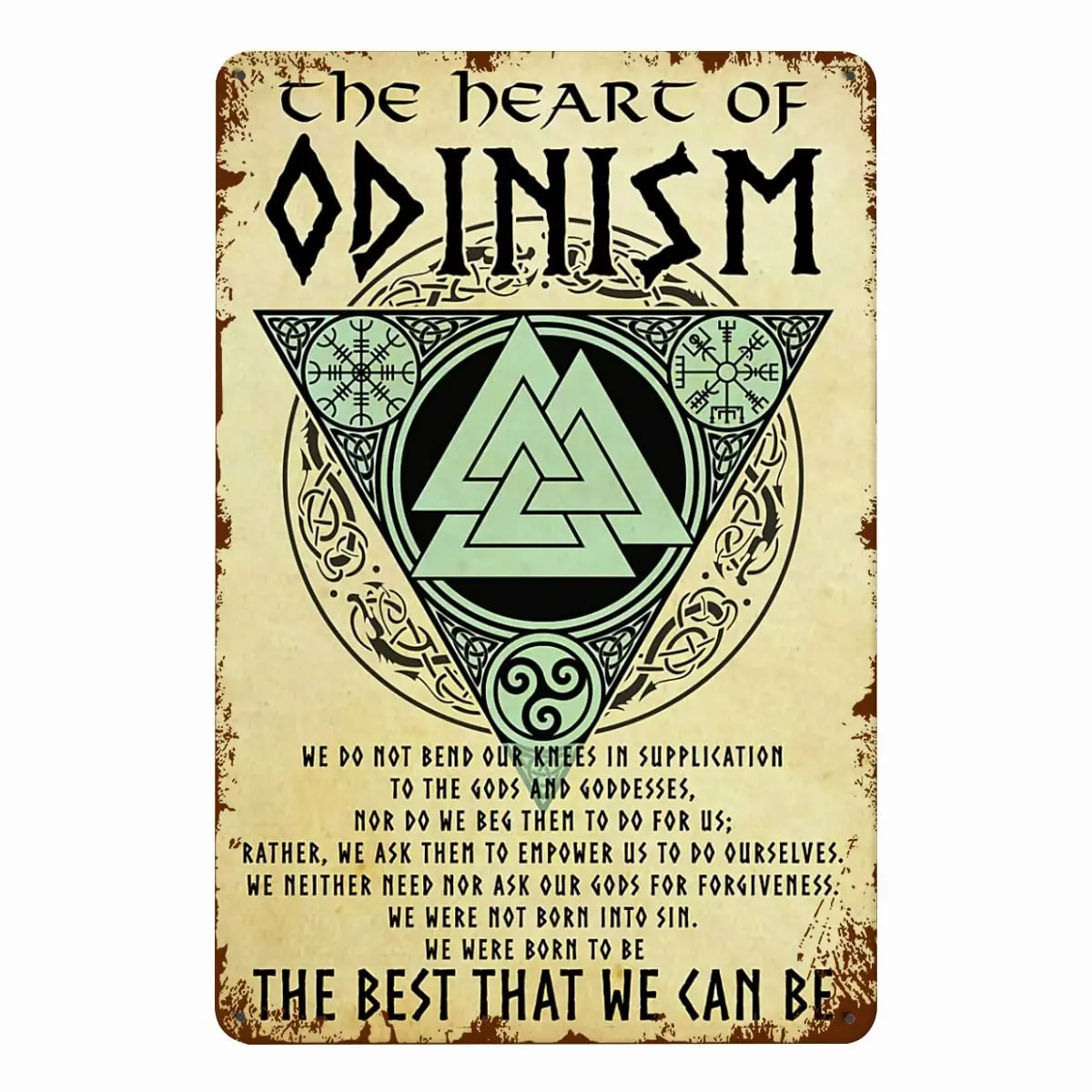 Gellyposter Metal Tin Signs Warrior Motivational Quotes The Heart Of Odinism Bathroom Wall Decor Retro Art Tin Sign Coffee And B