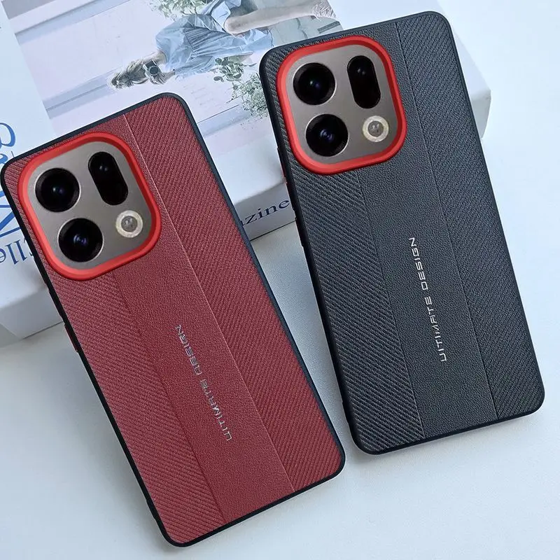 حافظة لهاتف OPPO Find X9 X8 Pro غطاء حماية لعدسة الكاميرا المعدنية من الجلد لهاتف OPPO Find X8 Ultra X8s Shell Bumper Funda #2