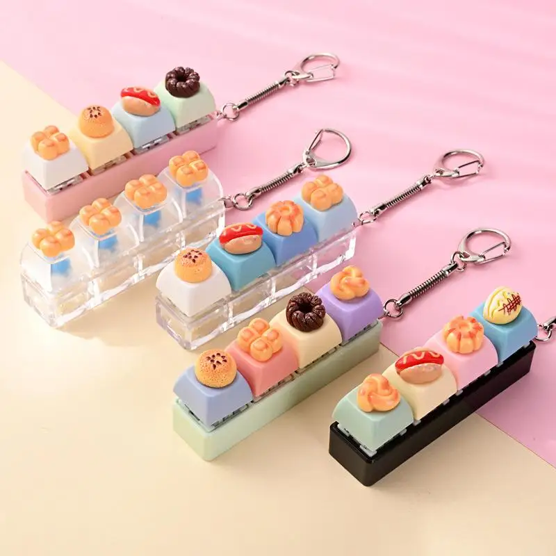 Creative Cute Bread‑Shaped Keychain Soft Stress Relief Toy Mini Accessory For Vent Relax Small Present For Boys Girls