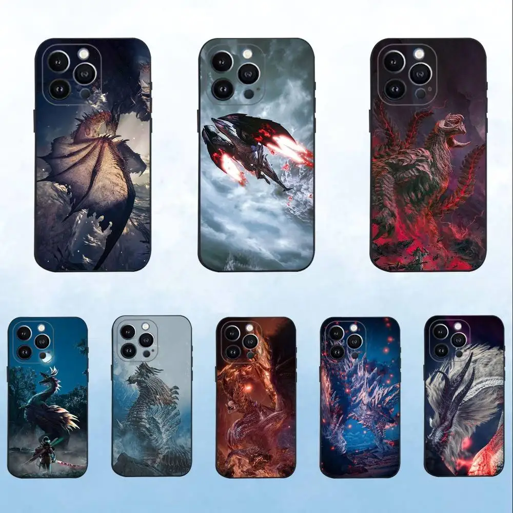 

Game M-Monster H-Hunter Phone Case For iPhone 16,15,14,13,12,11 Plus,Pro Max,XS,X,XR,SE,Mini,8,7,Soft Silicone Black Cover