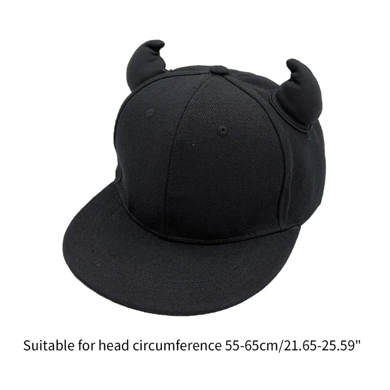 Sunproof Simple Baseball Cap Adjustable Sunscreen Hat&Devil Horn Suit Casual Hiphop Cycling Hat for Boy Girls Unisex