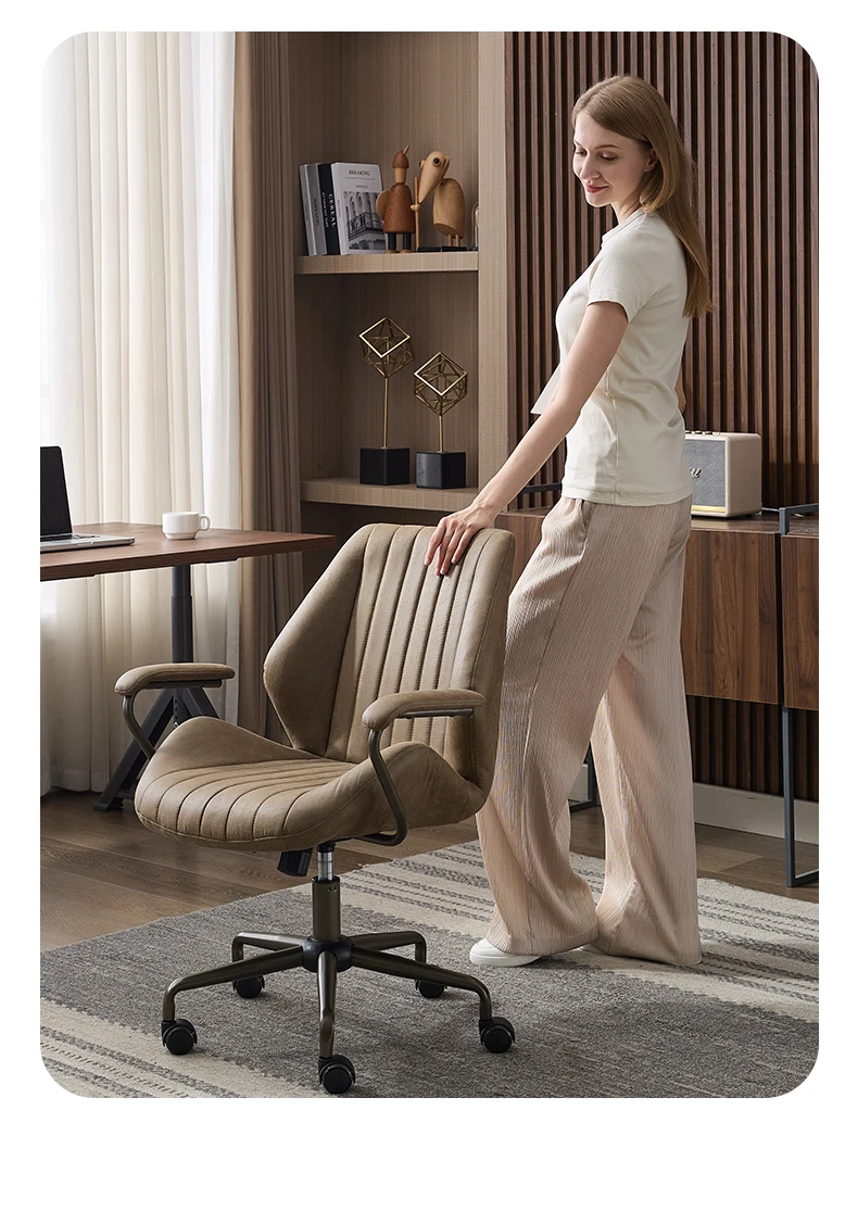 Ergonomic Office Chairs Vintage Study Desk Chair Comfortable Computer Task Seat for Long Sitting Swivel Chair for Home Office