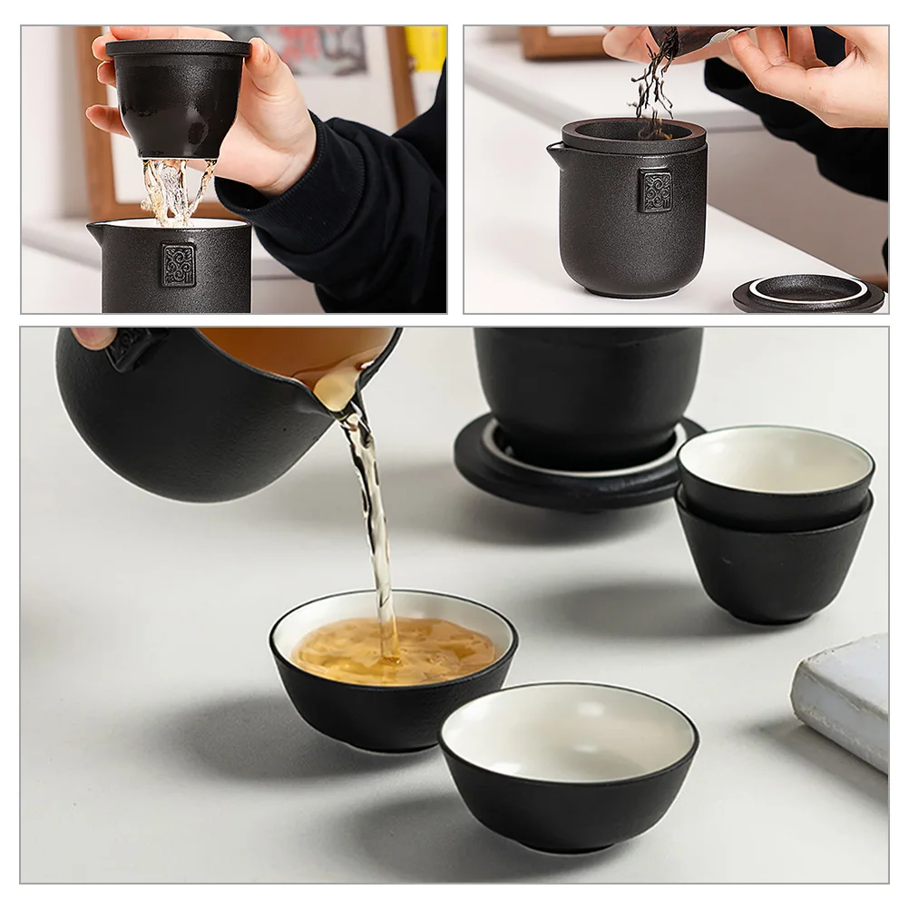 

Chinese Kung Fu Tea Set Ceramic Teapot Cup Kit Portable Travel Outdoor Storage Bag Office Gift For Tea